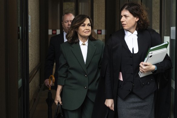 Lisa Wilkinson and her barrister Sue Chrysanthou, SC, outside the Federal Court in Sydney on Thursday.