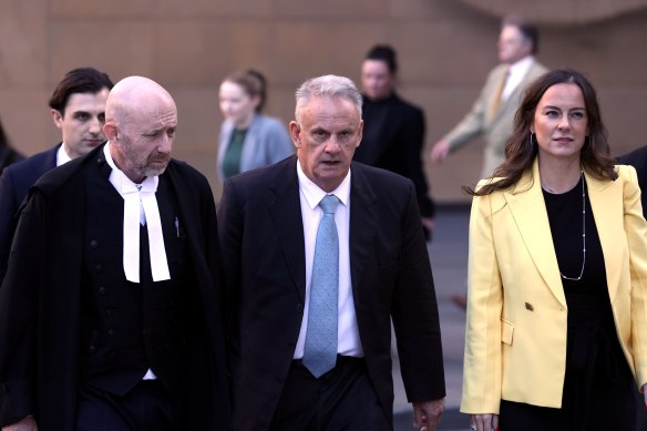 Former NSW One Nation leader Mark Latham arrives at the Federal Court in Sydney on Wednesday for the first day of the defamation trial.