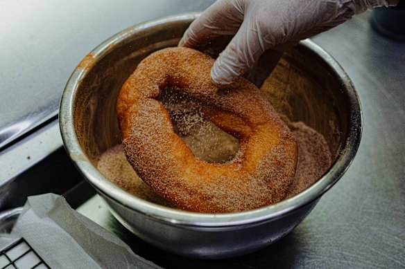 Cinnamon sugar doughnut. 