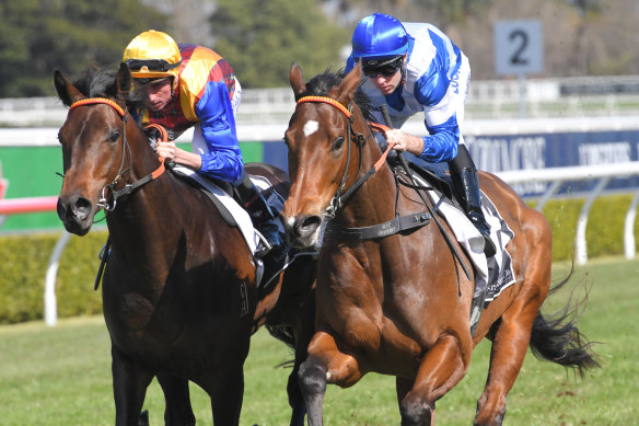 Libertini, right, holds no fears of the Flemington straight. 