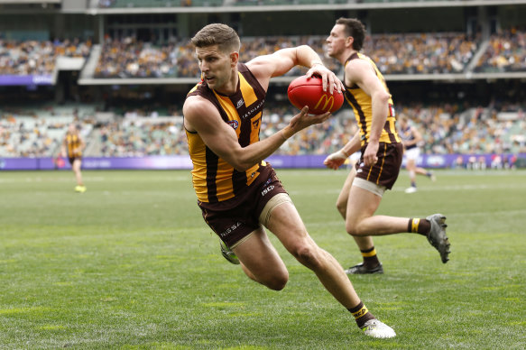 Attacking bent: Hawthorn great Luke Breust.