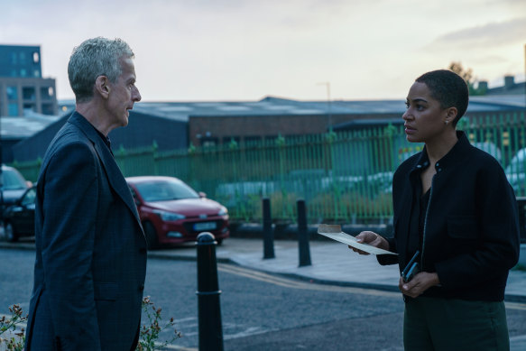 Peter Capaldi and Cush Jumbo in the British crime thriller Criminal Record.