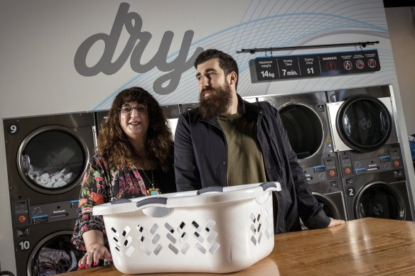 Many of the customers of Enrica and Sean Mallard’s Brunswick East laundromat are apartment dwellers.