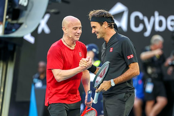 Agassi ficou encantado por ter Federer como parceiro.