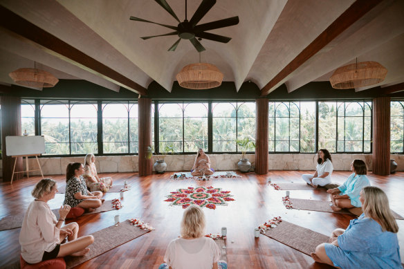 The yoga studio.