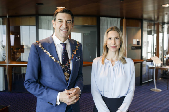 Perth Lord Mayor Basil Zempilas and deputy Lord Mayor Sandy Anghie.