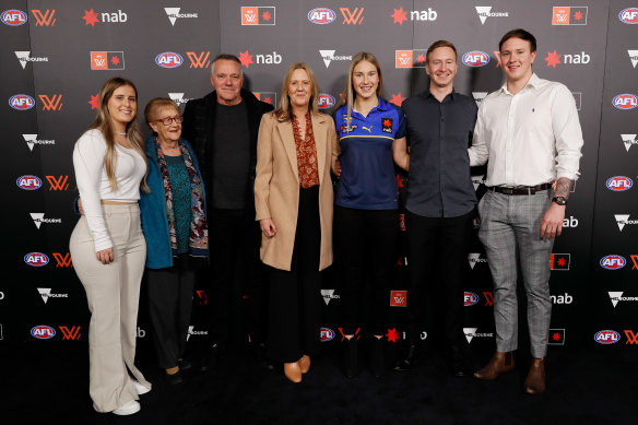 Ham with her family at the draft on Wednesday night.