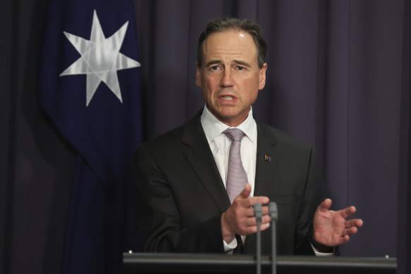 Health Minister Greg Hunt on Tuesday.