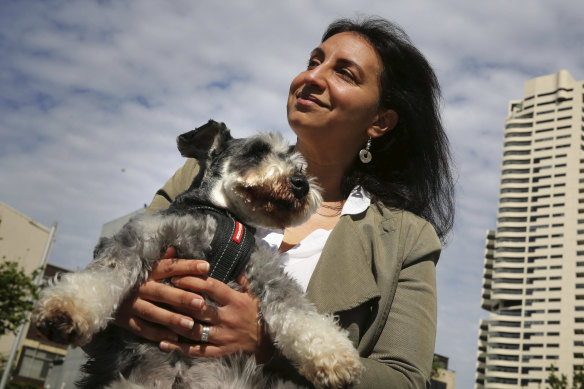 Horizon resident Jo Cooper with miniature schnauzer Angus last year.