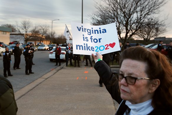 A Bloomberg supporter in Richmond, Virginia on Saturday.