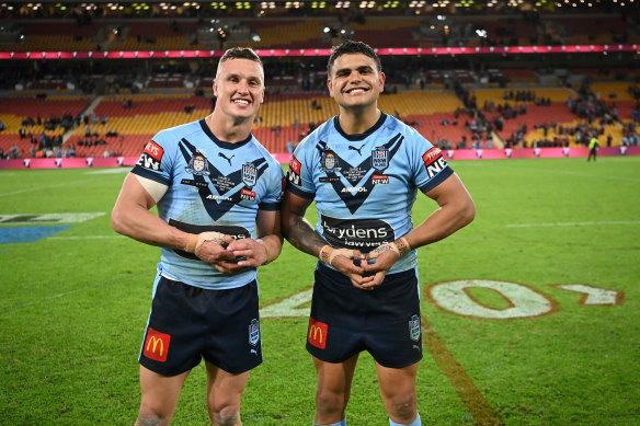 Jack Wighton and Latrell Mitchell as State of Origin teammates for NSW.