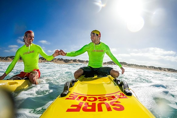 Lifeguards Conor Morone and Jack Liszukiewicz. Pay attention to their like and save your own life.