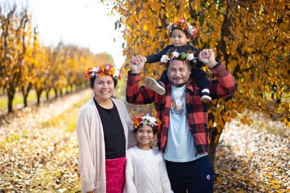 Lisepa Paeniu (left) and Tekita Neemia with their children, Laban (front) and Nehemiah.