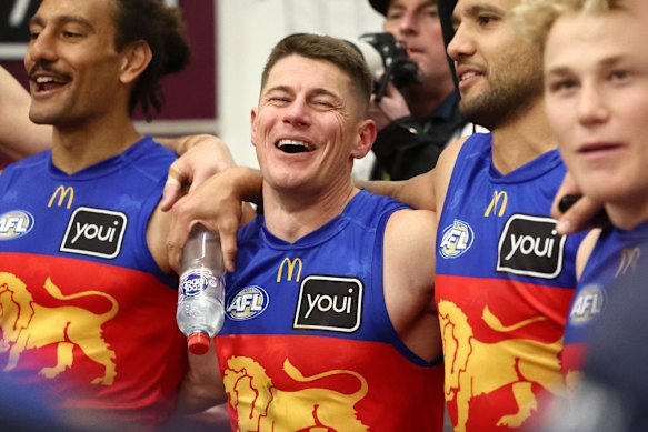 Lions veteran Dayne Zorko sings the song.