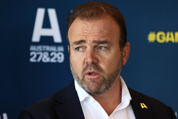 Rugby Australia chief executive Andy Marinos has quit.