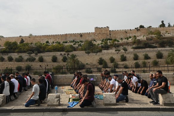 Muslim worshippers were refused entry to the Al-Aqsa Mosque in Jerusalem.