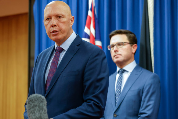  Opposition Leader Peter Dutton announced the Coalition’s new frontbench on Sunday afternoon, alongside Deputy Leader David Littleproud.