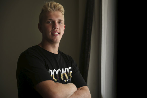 Ben Trbojevic at the NRL rookie camp at Baulkham Hills.