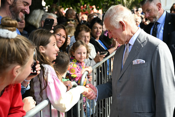 King Charles meets with children in Southport on Tuesday, following the July 29 attack at a children’s Taylor-Swift dance event.