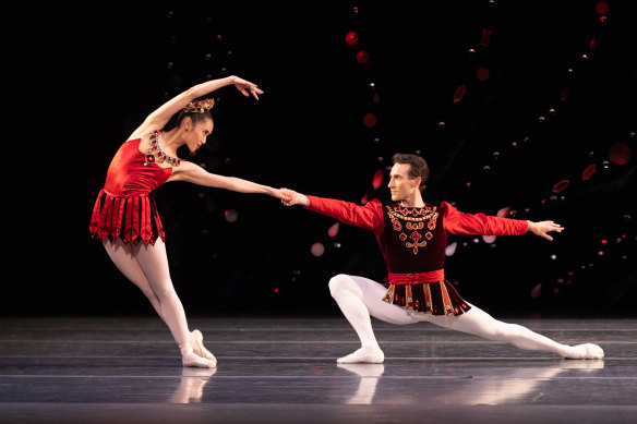 Ako Kondo and Brett Chynoweth perform in Rubies, the second part of Jewels.