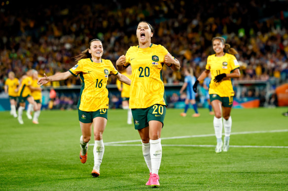Australia’s new favourite team, the
Matildas, during the FIFA Women’s World Cup.