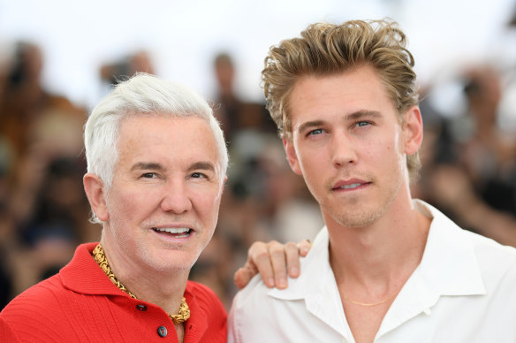 Director Baz Luhrmann and Austin Butler at the <i>Elvis</i> launch at the  Cannes film festival.