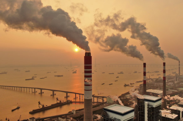 A coal-fired power plant on the Yangtze River in Nantong in eastern China’s Jiangsu province.