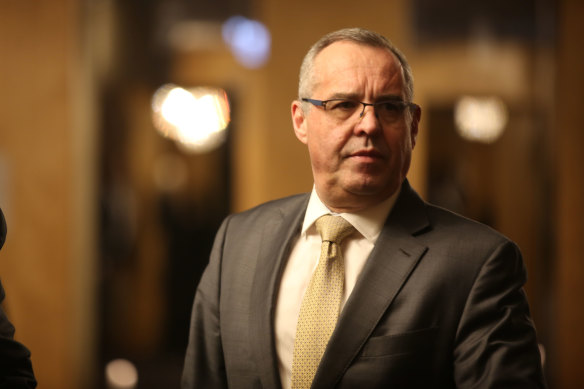 Mark Korda, partner of KordaMentha, photographed after the creditors meeting for Network Ten.