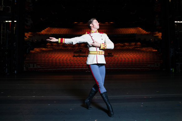Ty King-Wall in his costume as Vronsky, which will be his final role with the Australian Ballet.