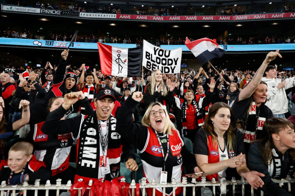 St Kilda fans on Thursday night. Their Collingwood counterparts had little to cheer.