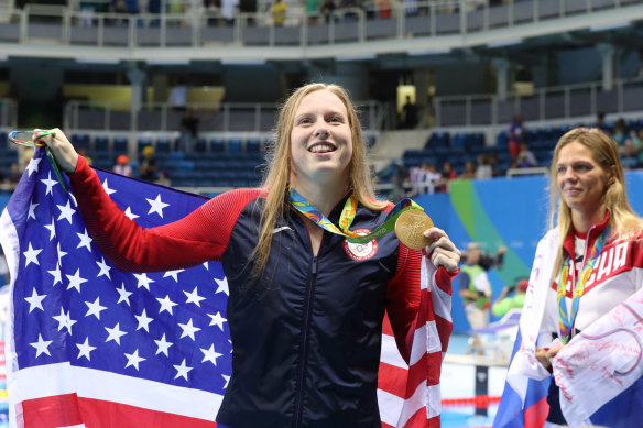 Lilly King after winning gold in Rio.