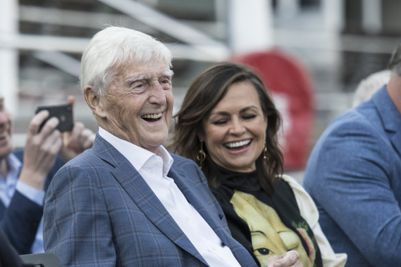 Parkinson with TV presenter Lisa Wilkinson in Sydney in 2019.