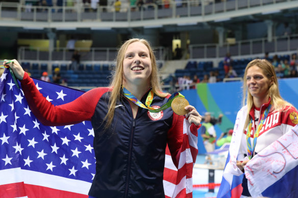 Lilly King, left, eventually prevailed over Yulia Efimova but had some strong words for her Russian rival after being beaten in the Rio 100m breaststroke semis.