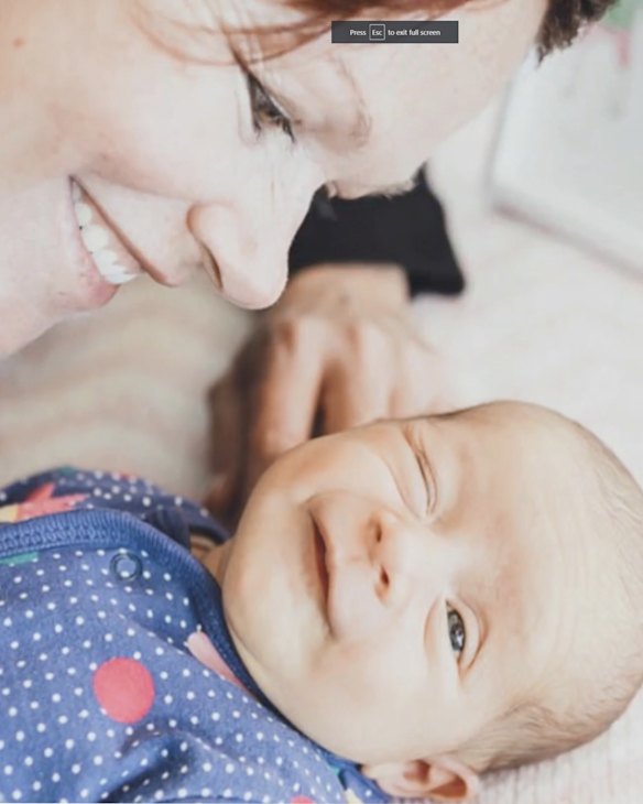 Violet Maslin with mother Rin Norris, seen on the ABC's Australian Story.