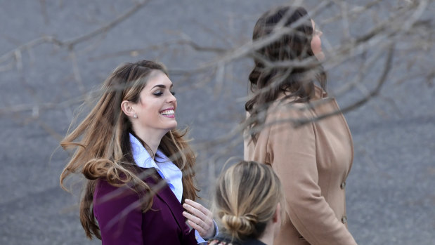 Who will constrain Donald Trump's outbursts once his communications director  Hope Hicks, pictured left with  press secretary Sarah Huckabee Sanders, has left the White House?