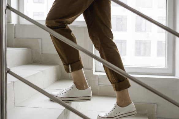 Benefits of new arrivals walking on stairs