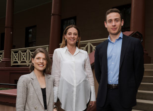 The Herald’s state politics reporting team: state political reporter Lucy Cormack, state political editor Alexandra Smith and transport reporter Tom Rabe.