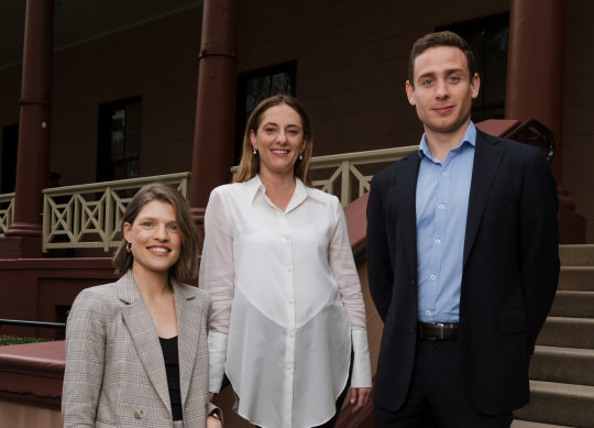 The Herald’s state politics reporting team: state political reporter Lucy Cormack, state political editor Alexandra Smith and transport reporter Tom Rabe.