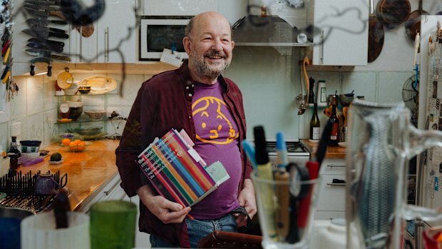 Alex Barthel holding his prototype birthday present for his daughter’s 18th birthday, which is a copy of The Cook's Companion by Stephanie Alexander olding his prototype birthday present for his daughter’s 18th birthday, which is a copy of The Cook's Companion by Stephanie Alexander