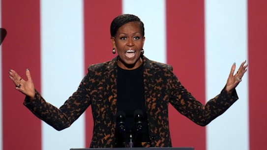 Michelle Obama hits the campaign trail. 