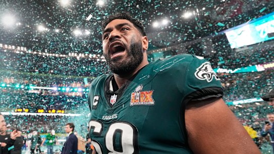 Super Bowl winner Jordan Mailata became lost for words when talking to a Wests Tigers legend.