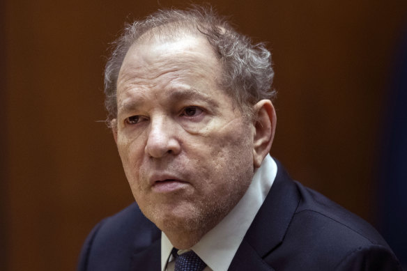 Former film producer Harvey Weinstein appears in court in Los Angeles in October 2022.