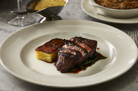 Tenderloin with pommes Anna ($56).