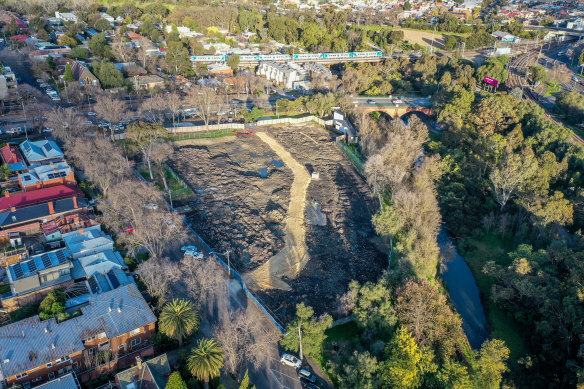 The vacant land where public housing once stood in Northcote.