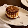 The Dry Dock's ice-cream sandwich is filled with fior di latte ice-cream.