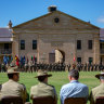 Troops on parade at Victoria Barracks.