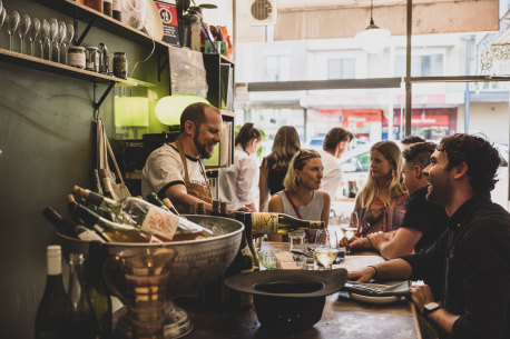 Op-shop finds, vinyls, and local-heavy drops inform this cosy neighbourhood wine bar.