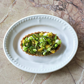 Seasonal vegetable tart. 