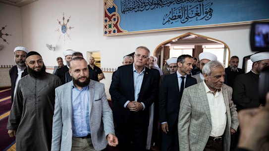 Prime Minister Scott Morrison visits the Lakemba Mosque 
