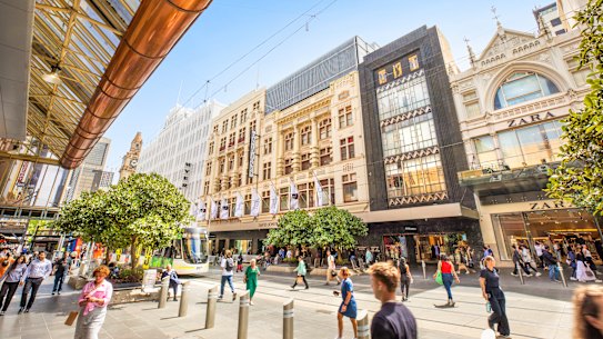 The David Jones store on busy Bourke Street Mall is one of the longest continually operating retail spaces in Australia.